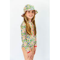 Girls Hibiscus Long Sleeve Bathers
    		
