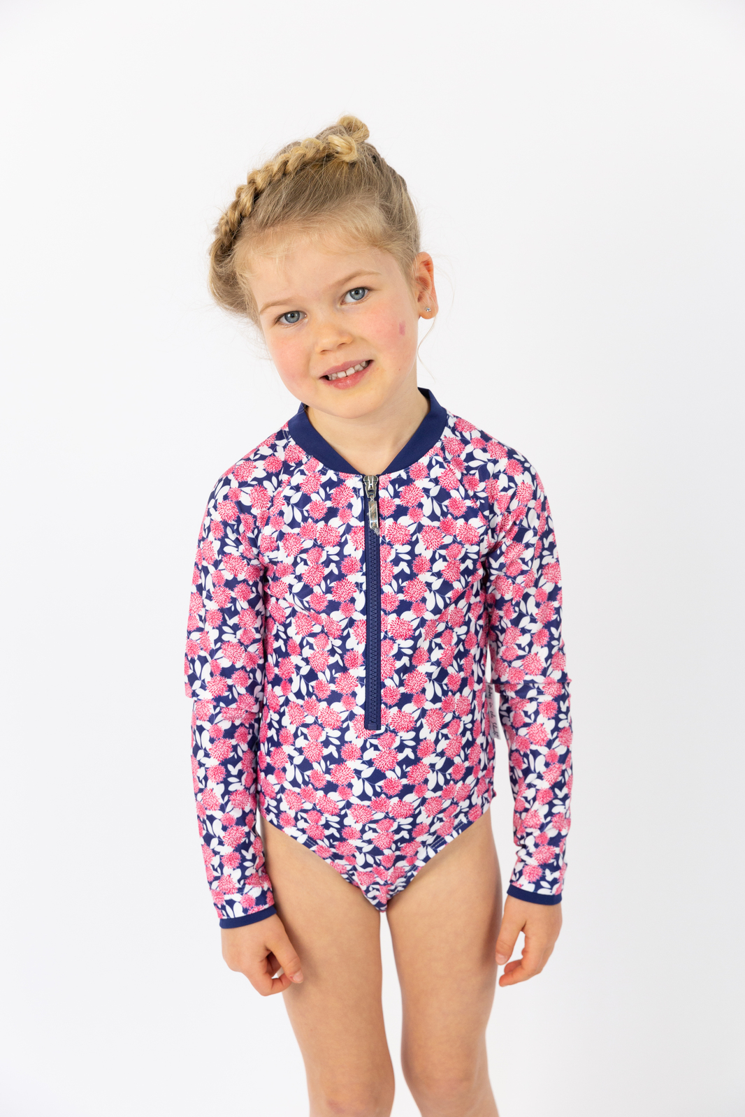 Pom Pom Long Sleeve Bathers | Girls Swimsuit | Free Shipping Over $50