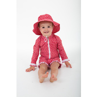 baby wearing Pinwheel Red Hat
    		