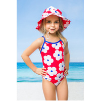 Red Flower Swim Hat
    		