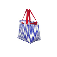 side view of Beach Bag Blue Leaf
    		