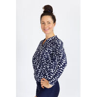 Ladies Long Sleeve Blue Acacia Rashie 
    		