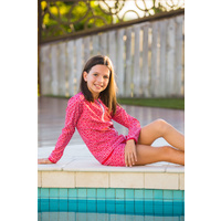 Girls Pinwheel Red Trunks (SIZE 1,2,3)
    		