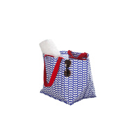 side view of Beach Bag Blue Leaf
    		