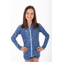 Girls Blueberry Long Sleeve Rashie (SIZES 1,2,3,4,6)
    		