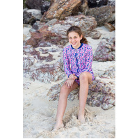 Girls Pom Pom Long Sleeve Rashie (SIZE 3,7)
    		