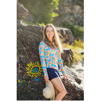 Ladies Long Sleeve Watercolour Rashie SIZE 6
    		