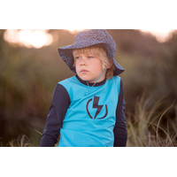 Long Sleeve Kids Lightning Blue Rashie (3-6,12,14)
    		