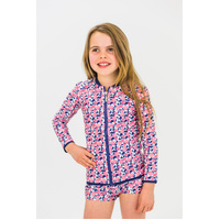 Girls Pom Pom Long Sleeve Rashie (SIZE 3,7)
    		