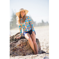 Ladies Long Sleeve Watercolour Rashie SIZE 6
    		