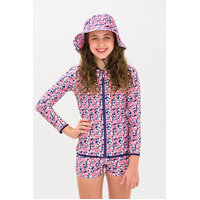 Girls Pom Pom Long Sleeve Rashie (SIZE 3,7)
    		