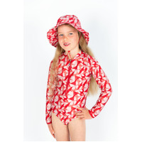 girl wearing Girls Butterfly Long Sleeve Bathers Bundle 