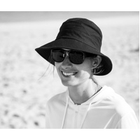 Ladies Black Golf Bucket Hat (Cancer Council) 