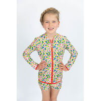 Girls Hibiscus Long Sleeve Rashie