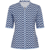 Ladies Short Sleeve Chevron Blue Rashie 