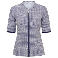 Ladies Short Sleeve Mamiko Navy Rashie  