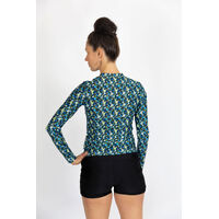 Ladies Long Sleeve Retro Blooms Rashie SIZE 6 ONLY 
