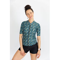 Ladies Short Sleeve Retro Blooms Rashie (8 ONLY) 