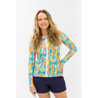 Ladies Long Sleeve Watercolour Rashie SIZE 6 
