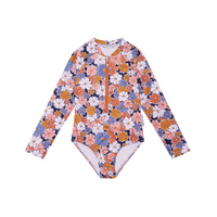 Girls Flower Power Long Sleeve Bathers (6,8,12,14) 