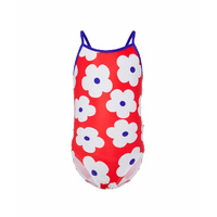 Girls Red Flower Bathers (NO SIZE 8,10) 