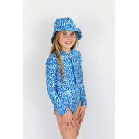 Girls Summer Blue Long Sleeve Bathers [Children's Sizes: 4] 