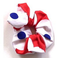 Red, blue and white scrunchie 